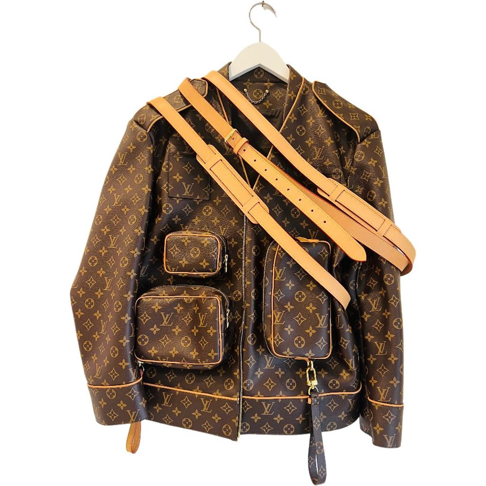 Ebene Monogram Canvas Admiral Jacket Gold Hardware